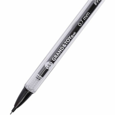 Grand & Toy Mechanical Pencils, Black, 0.7 mm, Box of 12 - 0.7 mm (0.03") Black Lead - Refillable - Transparent Black Barrel - 12 / Box  