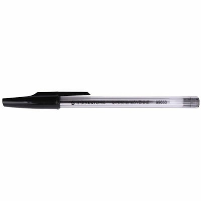 Grand & Toy Premium Ballpoint Pens, Black, Medium, Box of 12 - 0.7 mm (0.03") Medium Round Pen Point - Black Ink - Clear Barrel - 12 / Box PREMIUM TUNGSTEN CARBIDE BALL NON-CLOGGING INK NON-REFILLABL
