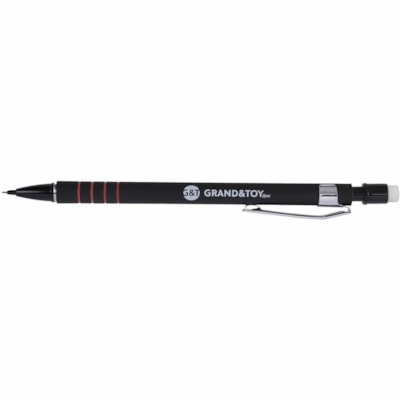 Grand & Toy Rubber Grip Mechanical Pencils, 0.5 mm, 12/BX - 0.5 mm Lead - Refillable - Black Barrel - 12 / Box RUBBERIZED NON SLIP GRIP SLID- ING SLEEVE