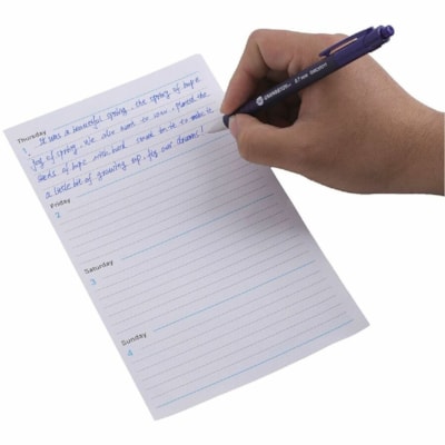 Grand & Toy Rubber Barrel Retractable Ballpoint Pens, Blue, Fine 0.7 mm, Box of 12 - 0.7 mm (0.03") Fine Round Pen Point - Retractable - Black, Blue Ink - Blue Barrel - 12 / Box FINE BLUE  REPLACED 97011 