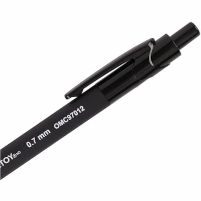Grand & Toy Rubber Barrel Retractable Ballpoint Pens, Black, Fine, 0.7 mm, 12/BX - 0.7 mm (0.03") Fine Round Pen Point - Retractable - Black Ink - Black Barrel - 12 / Box BLACK  REPLACED 97012 