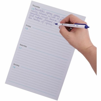 Grand & Toy Retractable Ballpoint Pens, Blue, Medium 1.0 mm, 12/BX - 1 mm (0.04") Medium Round Pen Point - Retractable - Blue Ink - White Barrel - 12 / Box BLUE REPLACED 97021 