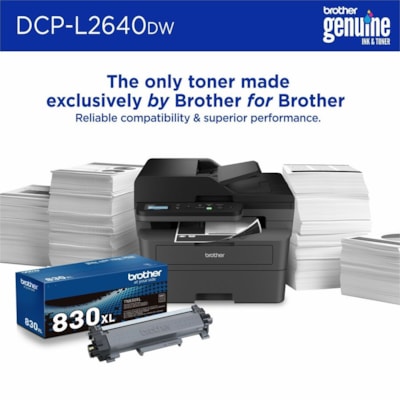 Brother DCP-L2640DW Wireless Laser Multifunction Printer - Monochrome - Gray - Copier/Printer/Scanner - 23.6 ppm Mono Print - 1200 x 1200 dpi Print - Automatic Duplex Print - Wireless LAN - Apple AirPrint, Mopria - USB - For Plain Paper Print - 1 Each  PRNT 