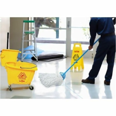 Globe Quick Release Metal Mop Handle - 60"L Metal Handle / Blue - 60" (1524 mm) Length - Blue - Metal - 1 QUICK RELEASE CAN. TIRE
