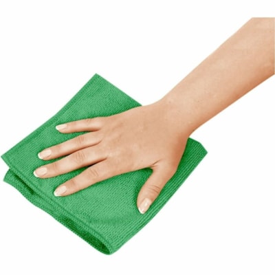 Globe Surface Cleaner - For Hospital, Nursing Home - Cloth - 14" (355.60 mm) Length x 14" (355.60 mm) Width - Disposable, Disinfectant, Launderable, Non-abrasive, Non-scratching, Soft - Green - 10 / Pack WITHSTANDS HUNDREDS OF WASHES GREEN CLEANING -  240GSM