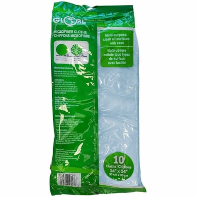 Globe Surface Cleaner - For Hospital, Nursing Home - Cloth - 14" (355.60 mm) Length x 14" (355.60 mm) Width - Disposable, Disinfectant, Launderable, Non-abrasive, Non-scratching, Soft - Blue - 10 / Pack WITHSTANDS HUNDREDS OF WASHES GREEN CLEANING -  240GSM