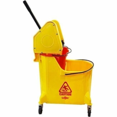 Globe 35 Qt Downpress Dual Bucket System - 35 Qt / Yellow - 33.12 L - Dual Bucket, Heavy Duty - 38" (965.20 mm) x 28" (711.20 mm) - Yellow - 1 Each INCLUDES DIRTY WATER BUCKET YELLOW