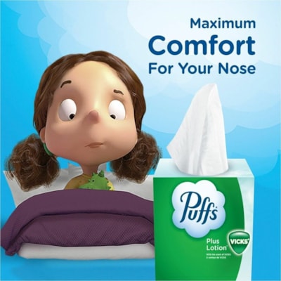 Puffs Plus Lotion with the Scent of Vicks - 2 PlyBox - 124/Box - 24 Box WITH SCENT OF VICKS 