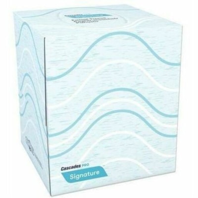 Cascades PRO Cube Box Facial Tissue - 2 Ply - 8" (203.20 mm) Width x 8" (203.20 mm) Length - White - Virgin Fiber - 90 / Box 2PLY FACIAL TISSUE  CUBE BOX 8"X8" PER SHEET  90 SHTS/BOX