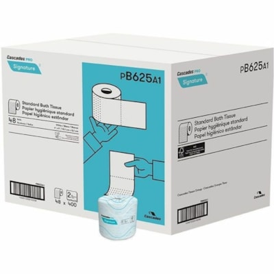 Cascades PRO Standard Bath Tissue - 2 Ply - 400 Sheets/Roll - White - Paper - 48 / Case 2 PLY  400 SHEETS  48/CASE 
