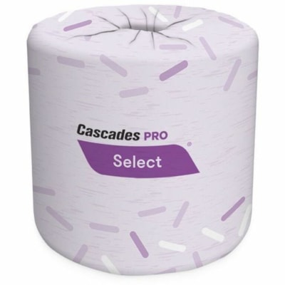 Cascades PRO Standard Bathroom Tissue - For Toilet, Bathroom, Industry, Education, Food Service, Retail - Ready-To-Use - Wipe - 4" (101.60 mm) Length x 3.25" (82.55 mm) Width - Hygienic, Soft - White - 420/Roll - 48 / Pack BT SELECT 4X3.25 48/420/2 WH 