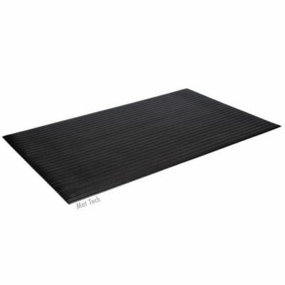 Mat Tech Tuff-Spun Anti-Fatigue Mat - 36" (914.40 mm) Length x 24" (609.60 mm) Width x 0.625" (15.88 mm) Thickness - Rectangular - Polyvinyl Chloride (PVC), Foam - Black - 1 / Unit  