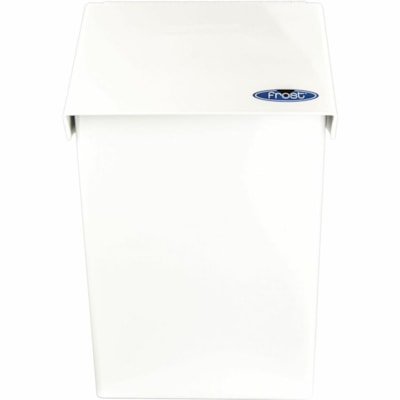 Frost - Élimination des produits féminins montés sur surface - Pivot Couvercle - 6 L Capacité - Pour Bureau, Commercial - Résistantes, Robuste, Facile à laver - hauteur de 12,9 po (328 mm) x largeur de 7,9 po (201 mm) x profondeur de 4,5 po (114 mm) - Acier - Époxy,   MONTAGE EN SURF  BLNC ACIER  BLANC