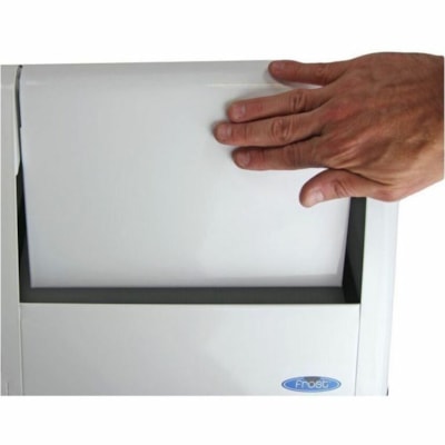 Frost Free Standing Swing Top Waste Receptacle - 79.49 L Capacity - For Industrial, Office - Freestanding, Fire-Safe, Durable, Rounded Edge - 34.6" (879 mm) Height x 13.5" (343 mm) Width x 14.6" (371 mm) Depth - Cold Roll Steel - Epoxy S & LINERS 21 GAL.  FREE STAND ING