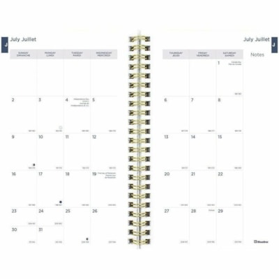 Blueline Academic Weekly Planner Geo 2023-2024, Bilingual - Academic - Weekly, Monthly - 13 Month - July 2023 to July 2024 - 1 Week Double Page Layout - 5" (127 mm) x 8" (203.20 mm) Sheet Size - Twin Wire - Multicolor - Translucent Poly Cover - Bilingual, Periodic Table, Yearly Planner, Multiplicati  
