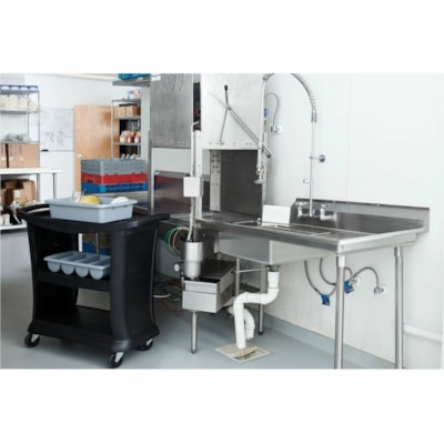 Rubbermaid Commercial Executive Series Service Cart, Black - 3 Shelf - 299.98 lb (136070 g) Capacity - 4 Casters - Plastic - 39" (990 mm) Length x 21" (533 mm) Width x 38" (965 mm) Height - Black - 1 BLACK 