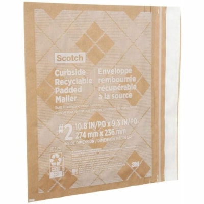 Scotch - Enveloppe postale CR-2-1-20 - Bulle/Expédition - #2 - largeur de 9 po (228,60 mm) x longueur de 10 1/2 po (266,70 mm) - Autoscellant - Brun - Papier - 20 / Carton 266 MM X 228 MM  FORMAT 2 CR-2-1-20   RéCUPéRABLE
