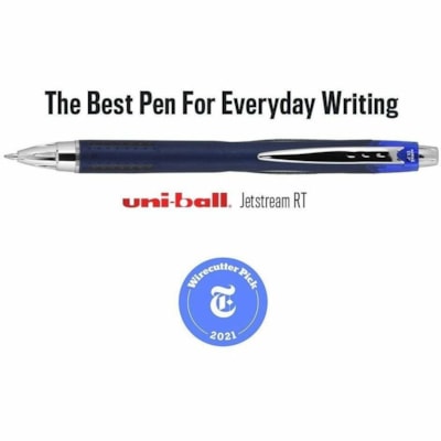 uniball(tm) Jetstream RT Ballpoint Pen - 1 mm (0.04") Bold, Medium Pen Point - Refillable - Retractable - Blue Ink - Gel-based - Black Barrel - 1 / Unit BOLD TIP 