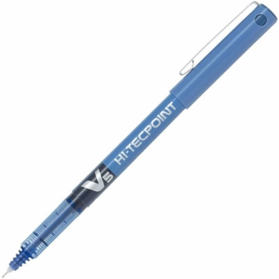 Pilot - Stylo à bille roulante Hi-Tecpoint - 0,5 mm (0,02 po) Aiguille Pointe de stylo - Ink Bleu - Liquide - Acier inoxydable Pointe TRAIT DE 0 5MM  ENCRE LIQUIDE NON-RECHARGEABLE  PILOT V5