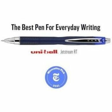 uniball(tm) Jetstream RT Ballpoint Pen - 0.7 mm (0.03") Fine Pen Point - Retractable - Black Ink - Oil Based - Blue, Translucent Barrel - 1 / Unit FINE 