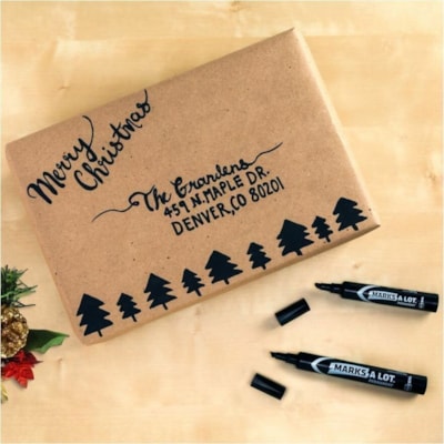 Marks-A-Lot Permanent Chisel Tip Marker - Bold Chisel Marker Point - Black Ink - 12 / Box CHISEL TIP  BLACK 