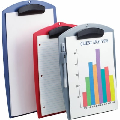 Storex Clipboard - 8 1/2" (215.90 mm) x 11" (279.40 mm) Sheet Size - Poly - Blue - 1 / Unit LETTER 