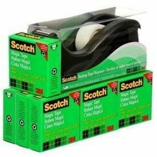 Scotch Magic Adhesive Tape Refill - 36.1 yd (33 m) Length x 0.75" (19 mm) Width - 1" Core - Matte - Transparent - Dispenser Included - Desktop Dispenser - Split Resistant, Tear Resistant, Yellowing Resistant - For Home, Office - 1 / Roll - 10 / Box C60 DISPENSER 18MM X 32.9M 