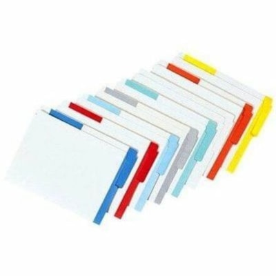 Pendaflex Top & End Tab Shelf Folders with Colour Stripes - 8 1/2" (215.90 mm) x 14" (355.60 mm) - Top/End Tab Location - 10.5 pt. (3.70 mm) - Paper Stock - Green - 10% Recycled - 100 / Box 10-1/2 PT FULLY BLEACHED KRAFT 1/2 TAB  10% PCW