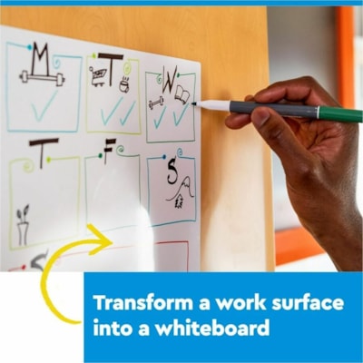 Post-it® Easy Erase Whiteboard Surface, White, 50' x 4' - White Plastic Surface - Assembly Required - 1 Each WHITEBOARD SURFACE & SHEETS EE50X4