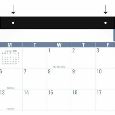 At-A-Glance 2025 Easy to Read Desk Pad, Standard, 21 3/4" x 17" - Standard - Monthly - 12 Month - January 2025 to December 2025 - 1 Month Single Page Layout - 21 3/4" (552.45 mm) x 17" (431.80 mm) Sheet Size - White Sheet - 2 x Holes - 2.50" (63.50 mm) x 2.31" (58.74 mm) Block - Headband - Desk Pad  MONTHLY DESK PAD ENGLISH ONLY
