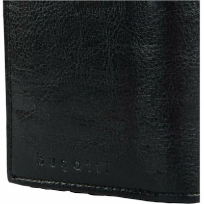 bugatti Carrying Case (Wallet) Business Card - Black - Leather Body - 4" (101.60 mm) Width - 1 SCREENED WINDOW 3 CHANNELS FOR CARDS 50 BUSINESS CARDS CAPACI