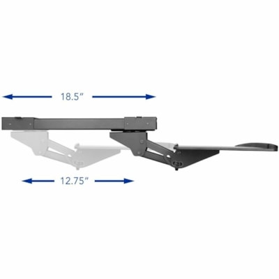 HDL Articulating Keyboard Tray - 100-KB2 - 6.7" Height x 25.5" Width x 10" Depth - Black - Steel, Metal - 1  