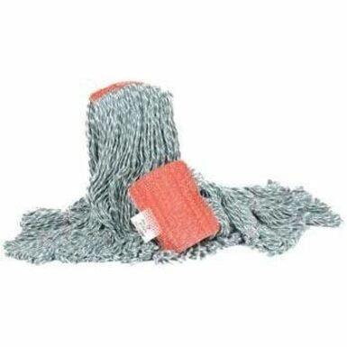 Atlas Graham Microloop Narrow Band Wet Mop - Large - Narrow Headband, Durable, Looped Ends, 4-ply, Absorption, Cut Ends, Tailband, Tangle Resistant - Synthetic, MicroFiber, Yarn - 10 Pack  