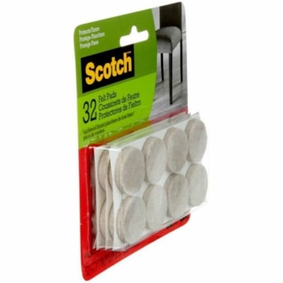 Scotch Felt Pad - Round - Beige - Polyester - 32/Pack SIZE 1 IN (2.54 CM) 
