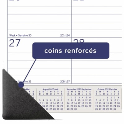 Blueline 2025-2026 DuraGlobe 13-Month Academic Desk Pad/Calendar - July to July - 22" x 17" - Bilingual - Academic - Monthly - 13 Month - July 2025 to July 2026 - 1 Month Single Page Layout - 22" (558.80 mm) x 17" (431.80 mm) Sheet Size - 2 x Holes - Desk Pad - Bamboo Fiber, Paper, Chipboard - Holid  