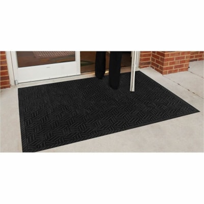 M+A SuperScrape Plus - Entrance, Outdoor, Floor - 60" (1524 mm) Length x 36" (914.40 mm) Width x 0.180" (4.57 mm) Thickness - Rectangular - Molded Tread - Nitrile Rubber - Black - 1 / Unit BLACK SCRAPER ENTRANCE MAT