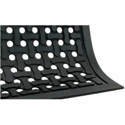 M+A Comfort Flow Mat - Commercial, Industry, Floor, Wet Place - 60" (1524 mm) Length x 36" (914.40 mm) Width x 0.375" (9.53 mm) Thickness - Rectangular - Nitrile Butadiene Rubber (NBR) - Black - 1 / Unit BLACK FLOW THROUGH ANTI-FATIGUE MAT