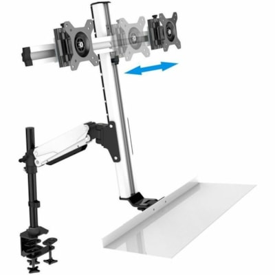 Rocelco EFD-2 Mounting Adapter for Monitor, Desk Mount - Black - Height Adjustable - 2 Display(s) Supported - 24" Screen Support - Steel, Aluminum - 1 Unit elco EFD 