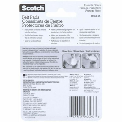 Scotch Felt Pad - Square - Brown - Felt - 16/Pack SIZE 1 IN (2.54 CM) 