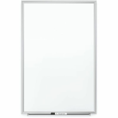 Quartet Classic Premium Porcelain Board, Silver Aluminum Frame, 6' x 4' - 48" (1219.20 mm) Width x 72" (1828.80 mm) Height - White Porcelain Surface - Silver Aluminum Frame - Horizontal/Vertical - Magnetic - Durable, Scratch Resistant, Dent Resistant, Stain Resistant, Ghost Resistant, Easy to Clean, FULL LENGTH MARKER RAIL MOUNT- ING BRACKETS QUARTET