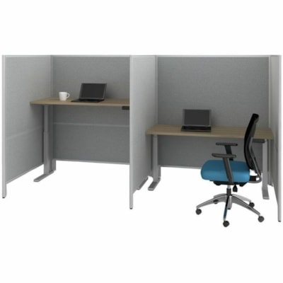 Offices To Go OTG | 48" Panel - Fabric Top and Bottom - 48" (1219.20 mm) Width x 66" (1676.40 mm) Height x 1.30" (33.02 mm) Depth - Black Aluminum Frame - Fabric - Lola Black, Tungsten LOLA  BLACK 