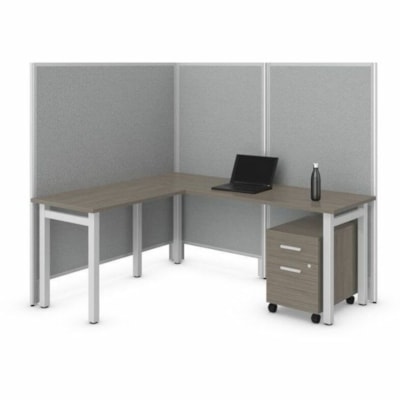 Offices To Go OTG | 60" Panel - Fabric Top and Bottom - 60" (1524 mm) Width x 66" (1676.40 mm) Height x 1.30" (33.02 mm) Depth - Black Aluminum Frame - Fabric - Lola Black LOLA  BLACK 