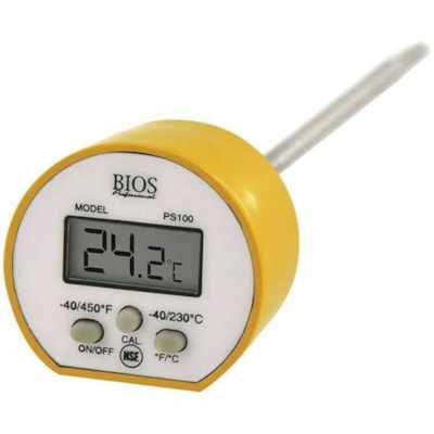 BIOS Professional Digital Pocket Food Thermometer with Calibration - 40°F (-40°C) to 446°F (230°C) - Water Resistant, Portable, Durable - For Kitchen, Cooking DURABLE STEEL 5  /12.5CM STEM NSF APPROVED