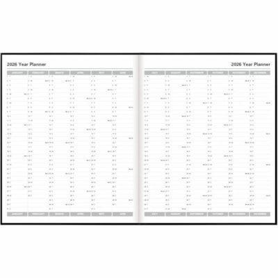 Letts 2026 Principal 12-Month Weekly Planner - January to December - 10 -1/4" x 8-1/4" - Black - English - Weekly - 12 Month - January 2026 to December 2026 - 8:00 AM to 8:00 PM - Hourly, Monday - Friday - 1 Week Double Page Layout - 8 1/4" (209.55 mm) x 10 1/4" (260.35 mm) Sheet Size - White Sheet   