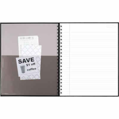 Cambridge Cambridge Limited Hardcover Business Notebook - 96 Sheets - Twin Wirebound - Ruled Front Ruling - 9 1/2" (241.30 mm) x 11" (279.40 mm) Sheet Size - 11" (279.40 mm) Height x 9.50" (241.30 mm) Width x 0.75" (19.05 mm) Depth - Black Cover - Hard Cover, Perforated, Heavyweight, Storage Pocket, 96 RULED SHEETS BLACK