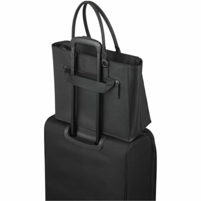 bugatti Monica Carrying Case (Tote) for 15" to 15.6" Notebook - Black - Synthetic Leather Body - 11" (279.40 mm) Height x 16" (406.40 mm) Width x 6" (152.40 mm) Depth - 1 Each BLACK. TOP ZIPPERED COMPARTMENTS