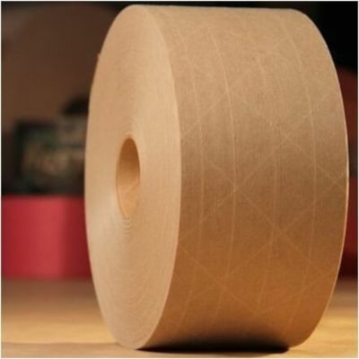 ipg - Ruban d'emballage K9001 - longueur de 150 vg (137,2 m) x largeur de 2,76 po (70 mm) - Kraft naturel, Tan - Fibre de verre, Polyester, Papier - Pour Carton, Scellement, Packaging, Conditionnement - 10 / Carton REINFORCED KRAFT 