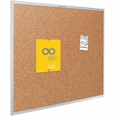 Quartet Standard Cork Bulletin Board, Aluminum Frame, 6' x 4' - 48" (1219.20 mm) Board Height x 72" (1828.80 mm) Board Width x 1.75" (44.45 mm) Board Depth - Brown Cork Surface - Durable, Heavy-gauge, Self-healing - Silver Aluminum Frame - 1 Piece HEAVY GUAGE ANODIZED ALUMINUM FRAME WIDTH 1 1/4" QUARTET