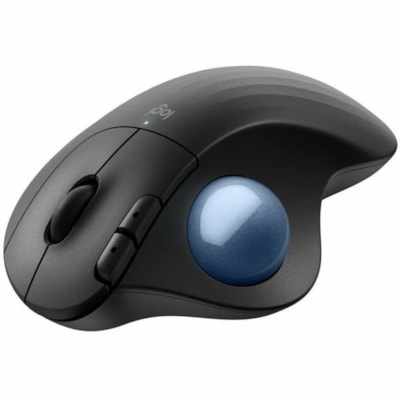 Logitech ERGO M575S Mouse - Optical - Wireless - 32.81 ft (10000 mm) - Bluetooth - 2.40 GHz - Black, Blue - 2000 dpi - Trackball, Scroll Wheel - 5 Button(s) - 1 x AA Battery Supported  