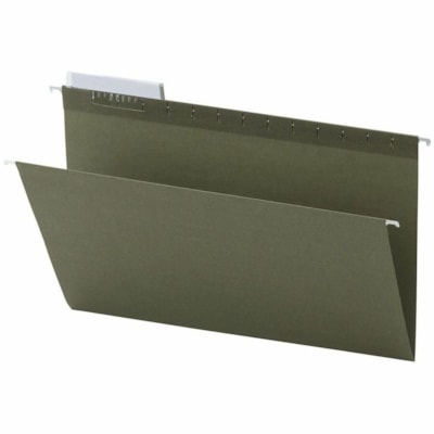 Office Depot 1/2 Tab Cut Legal Recycled Hanging Folder - 8 1/2" (215.90 mm) x 14" (355.60 mm) - Paper, Polyethylene - Green - 100% Recycled - 25 / Unit  